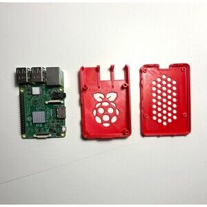 Raspberry Pi 3 Model B Computer 1GB RAM Tested WiFi Ethernet Red 3D Printed Case